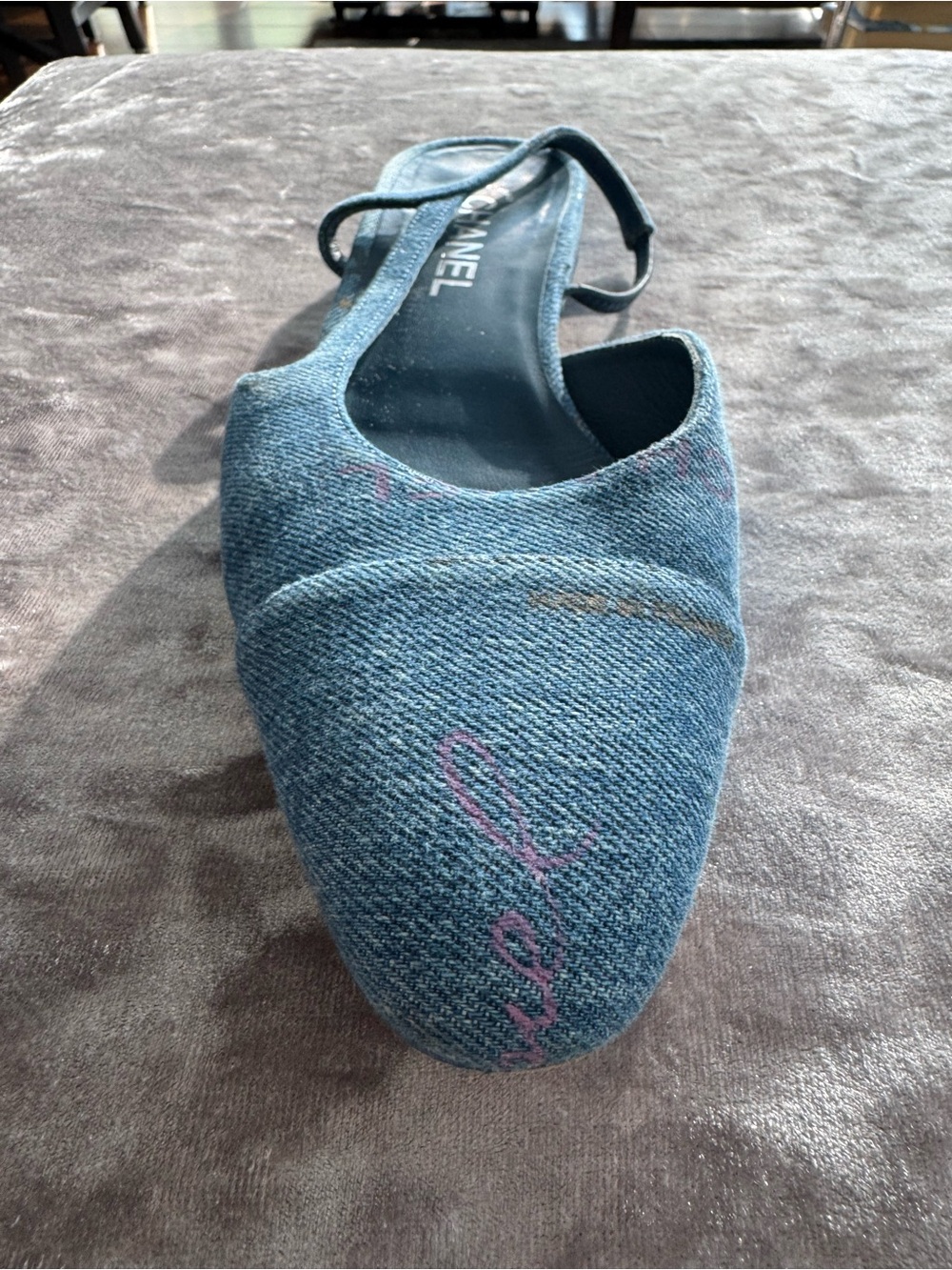 Chanel Denim Slingback Flats in Denim - Picture 5 of 6